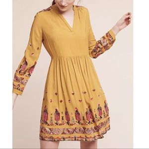 Anthropologie Sz L Embroidered V-Neck Dress by Floreat EUC. In great condition!